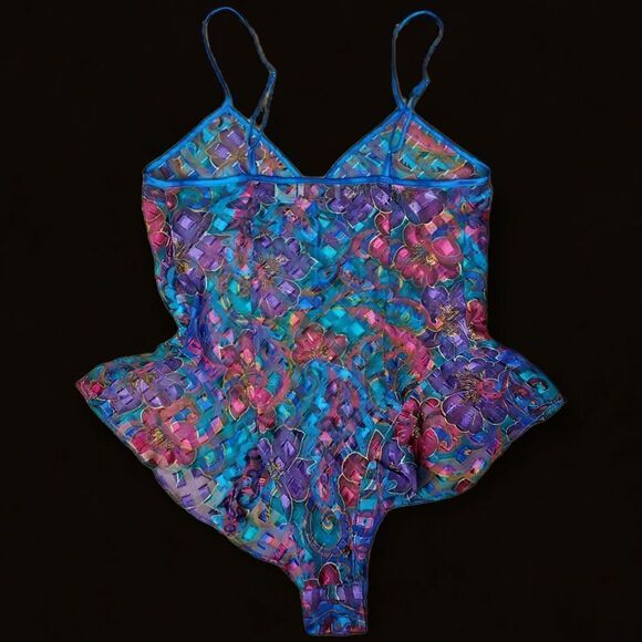Vintage Victoria's Secret One Piece Sheer Bodysuit Medium - Picture 9 of 11